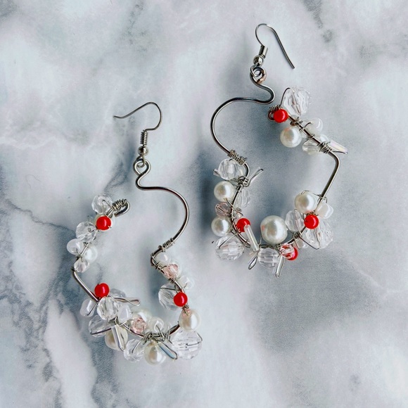 Heart-shaped handmade earrings - Picture 3 of 3